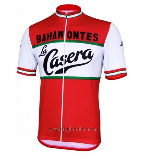 2017 Abbigliamento Ciclismo La Casera Vintage Rosso Manica Corta e Salopette