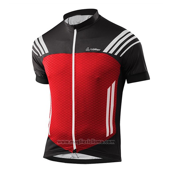 2017 Abbigliamento Ciclismo Loffler Nero e Rosso Manica Corta e Salopette