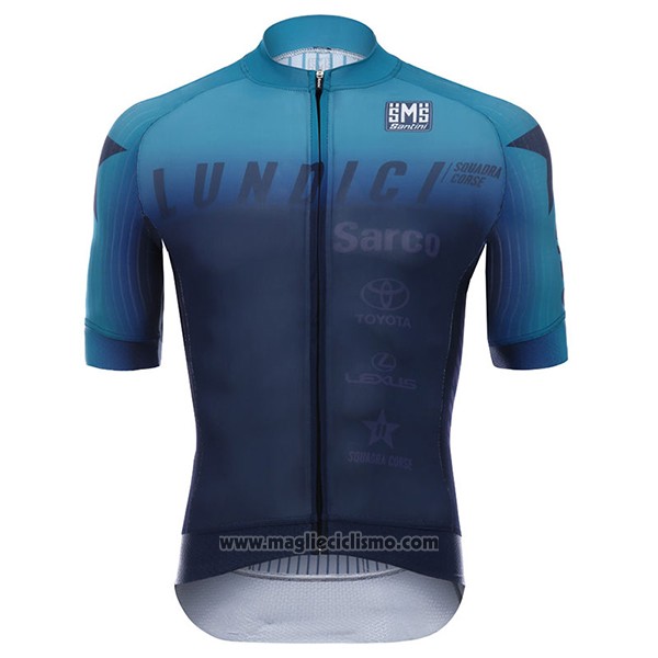 2017 Abbigliamento Ciclismo Lundici Nero e Blu Manica Corta e Salopette