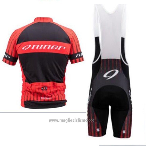 2017 Abbigliamento Ciclismo Niner Rosso Manica Corta e Salopette