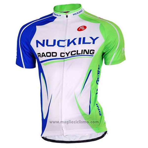 2017 Abbigliamento Ciclismo Nuckily Bianco e Verde Manica Corta e Salopette