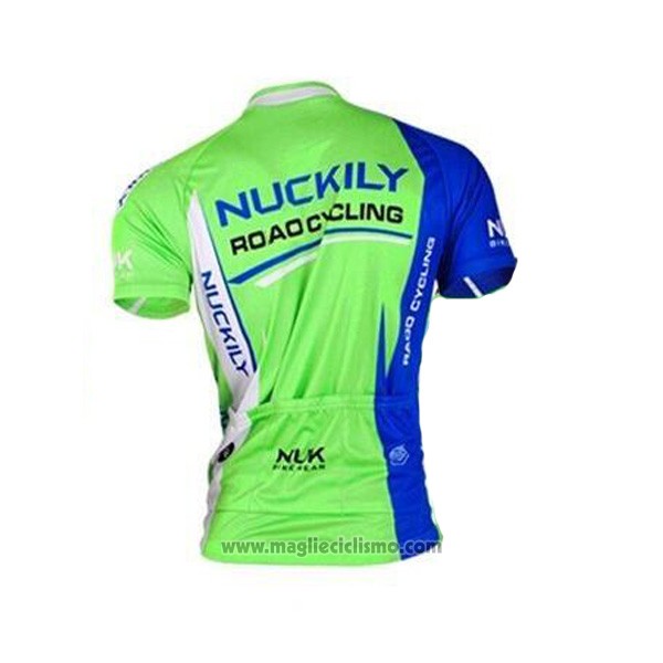 2017 Abbigliamento Ciclismo Nuckily Bianco e Verde Manica Corta e Salopette