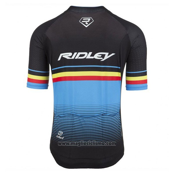 2017 Abbigliamento Ciclismo Ridley Rincon Azzurro e Nero Manica Corta e Salopette