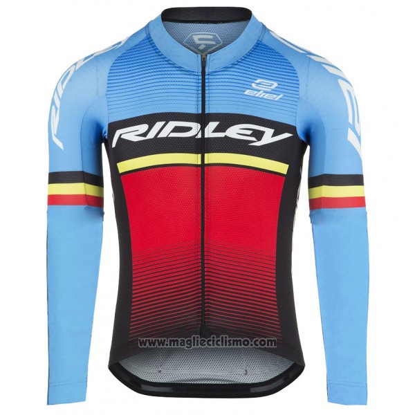 2017 Abbigliamento Ciclismo Ridley Rincon Manica Lunga e Salopette Rosso e Blu Manica Corta e Salopette