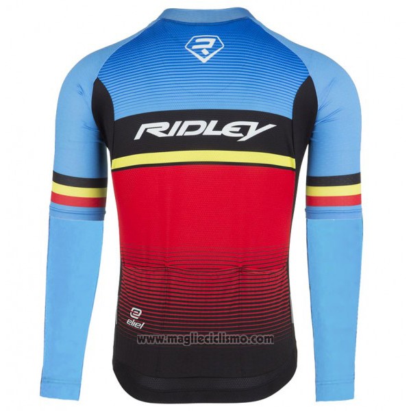 2017 Abbigliamento Ciclismo Ridley Rincon Manica Lunga e Salopette Rosso e Blu Manica Corta e Salopette