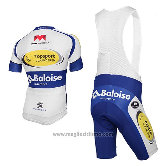 2017 Abbigliamento Ciclismo Sport Vlaanderen Baloise Bianco e Giallo Manica Corta e Salopette