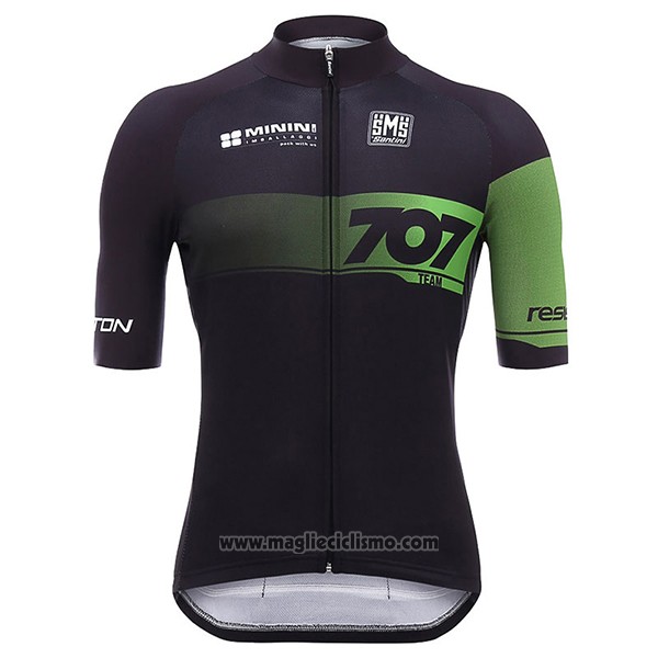 2017 Abbigliamento Ciclismo Team 707 Nero Manica Corta e Salopette