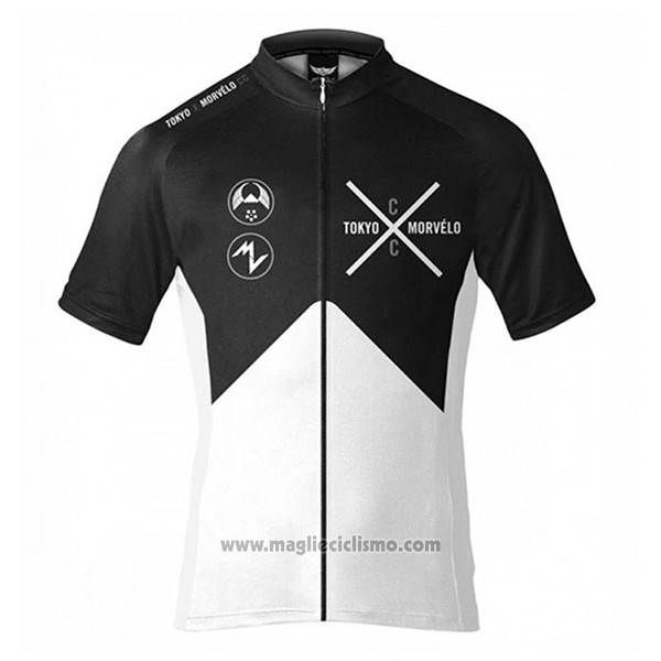 2017 Abbigliamento Ciclismo Tokyo X Morvelo Bianco e Nero Manica Corta e Salopette