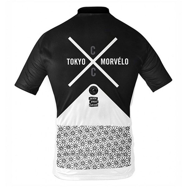 2017 Abbigliamento Ciclismo Tokyo X Morvelo Bianco e Nero Manica Corta e Salopette