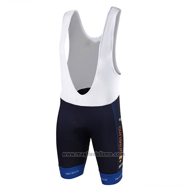 2017 Abbigliamento Ciclismo Unieuro Trevigiani Blu Manica Corta e Salopette