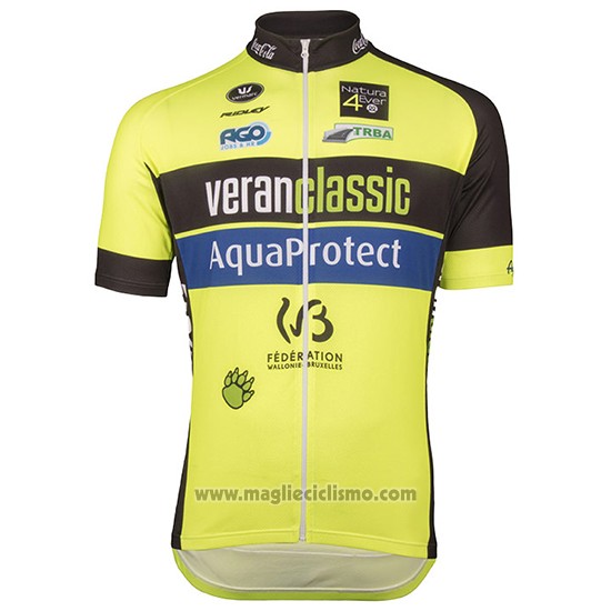 2017 Abbigliamento Ciclismo Wb Verlanclassics Aquality Project Verde e Nero Manica Corta e Salopette