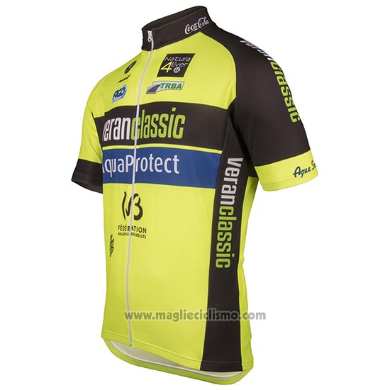 2017 Abbigliamento Ciclismo Wb Verlanclassics Aquality Project Verde e Nero Manica Corta e Salopette