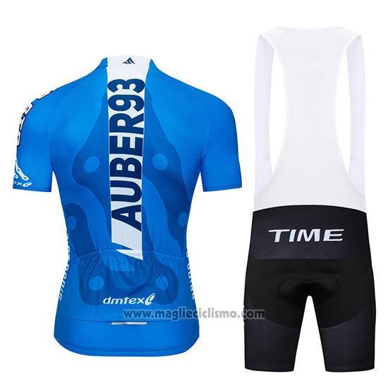 2019 Abbigliamento Ciclismo Aqber93 Blu Bianco Manica Corta e Salopette