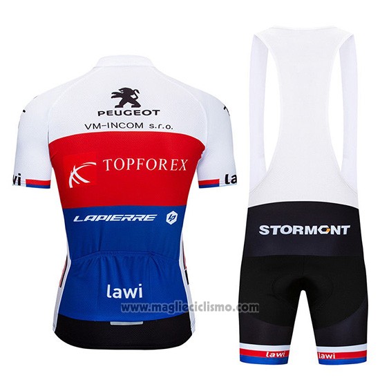 2019 Abbigliamento Ciclismo Elkov Elektro Bianco Rosso Blu Manica Corta e Salopette