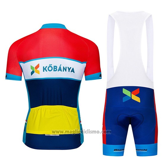 2019 Abbigliamento Ciclismo Kobanya Rosso Bianco Blu Manica Corta e Salopette