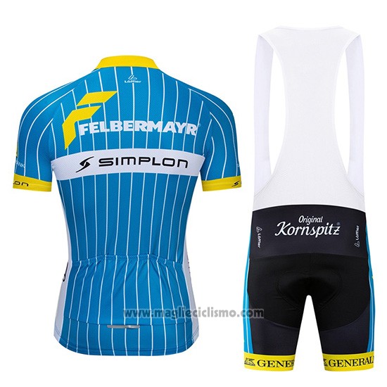 2019 Abbigliamento Ciclismo XeNTis Blu Bianco Manica Corta e Salopette