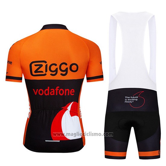 2019 Abbigliamento Ciclismo Ziggo Arancione Nero Manica Corta e Salopette