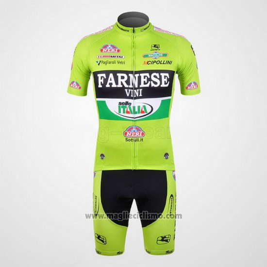 Abbigliamento Ciclismo Farnese Nero e Verde Manica Corta e Salopette