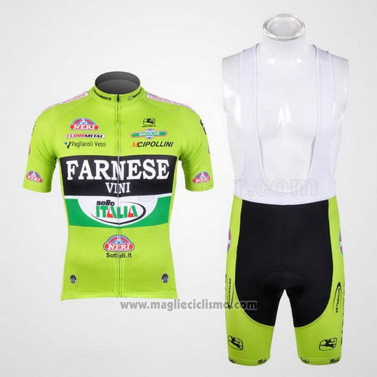Abbigliamento Ciclismo Farnese Nero e Verde Manica Corta e Salopette
