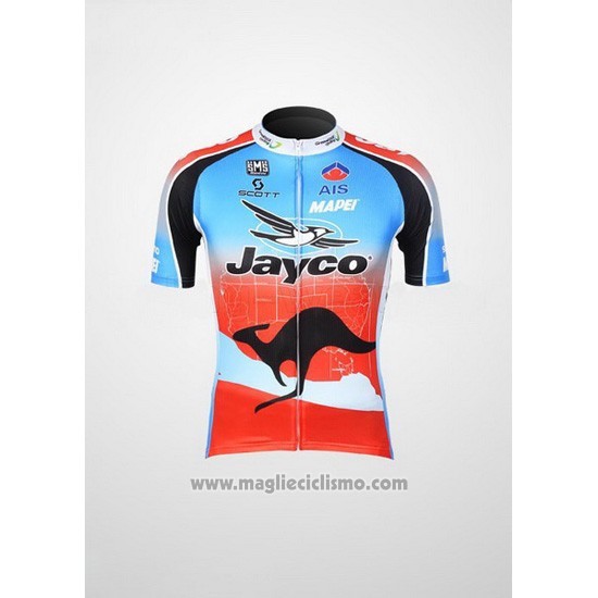 Abbigliamento Ciclismo Jayco Celeste e Rosso Manica Corta e Salopette