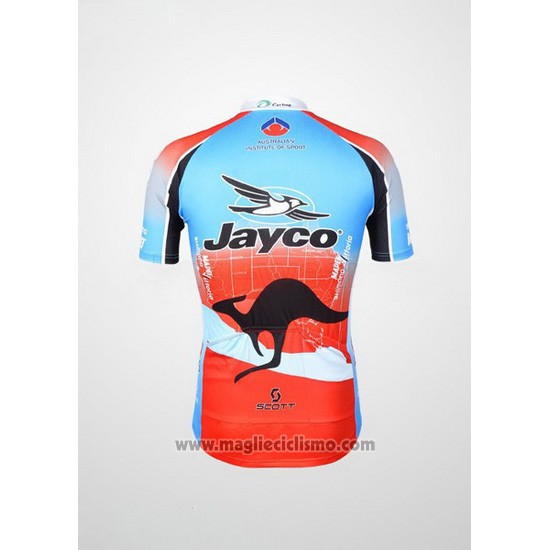 Abbigliamento Ciclismo Jayco Celeste e Rosso Manica Corta e Salopette