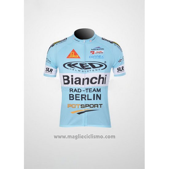 2010 Abbigliamento Ciclismo Bianchi Azzurro Manica Corta e Salopette