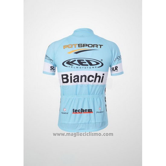 2010 Abbigliamento Ciclismo Bianchi Azzurro Manica Corta e Salopette