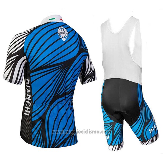 2018 Abbigliamento Ciclismo Bianchi Caina Blu Manica Corta e Salopette