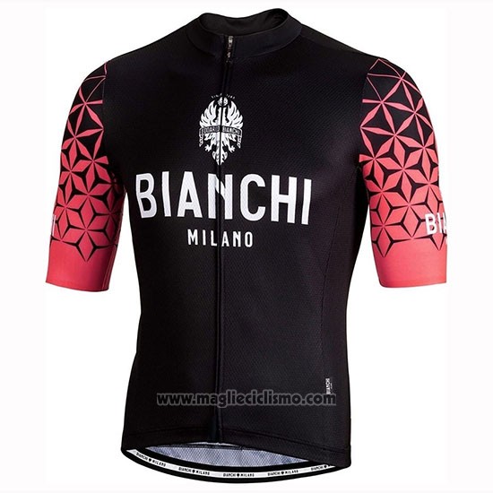 2019 Abbigliamento Ciclismo Bianchi Milano Conca Nero Rosso Manica Corta e Salopette