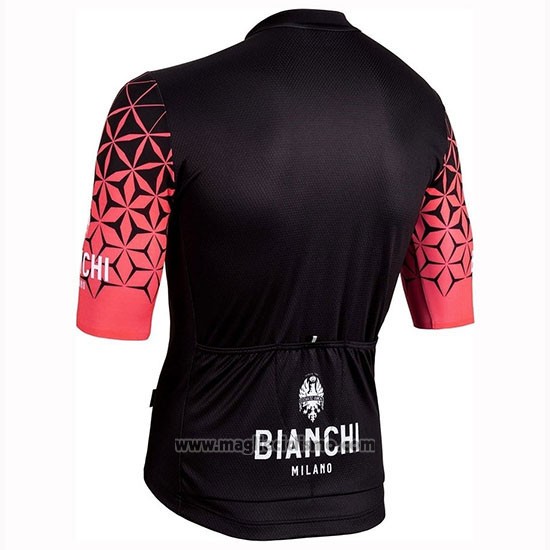 2019 Abbigliamento Ciclismo Bianchi Milano Conca Nero Rosso Manica Corta e Salopette