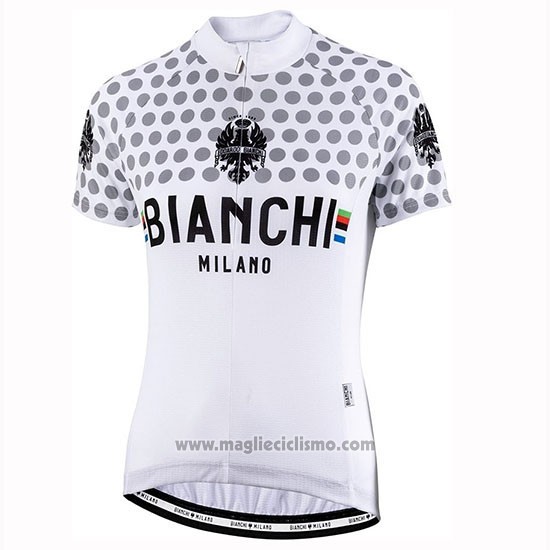 2019 Abbigliamento Ciclismo Donne Bianchi Dot Bianco Manica Corta e Salopette