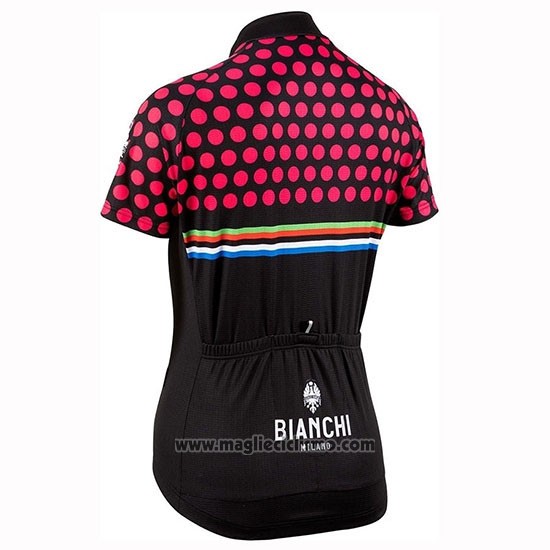 2019 Abbigliamento Ciclismo Donne Bianchi Dot Nero Rosso Manica Corta e Salopette