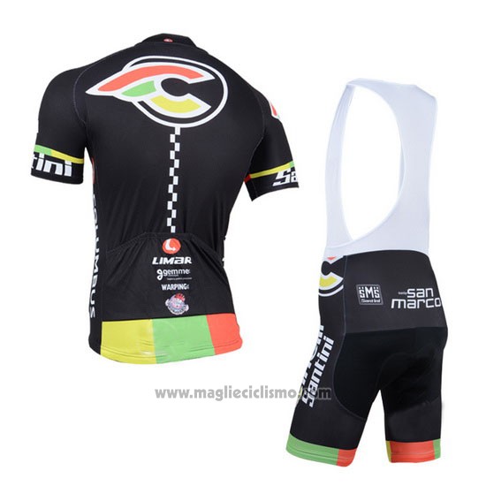 2014 Abbigliamento Ciclismo Cinelli Santini Nero Manica Corta e Salopette