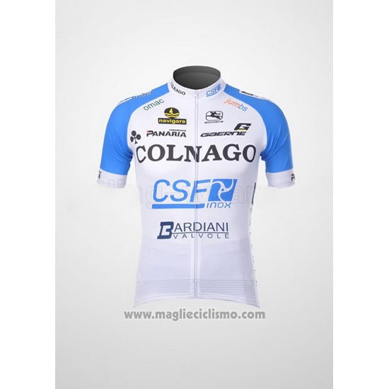 2012 Abbigliamento Ciclismo Colnago Celeste e Bianco Manica Corta e Salopette