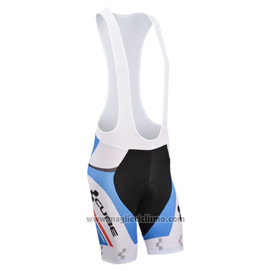 2014 Abbigliamento Ciclismo Cube Bianco e Blu Manica Corta e Salopette
