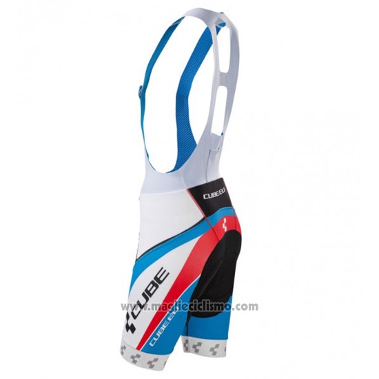 2016 Abbigliamento Ciclismo Cube Blu e Bianco Manica Corta e Salopette