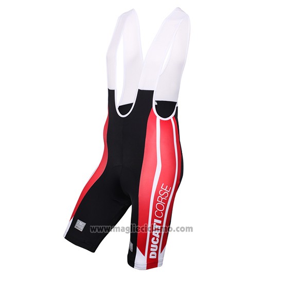2016 Abbigliamento Ciclismo Ducati Bianco e Rosso Manica Corta e Salopette