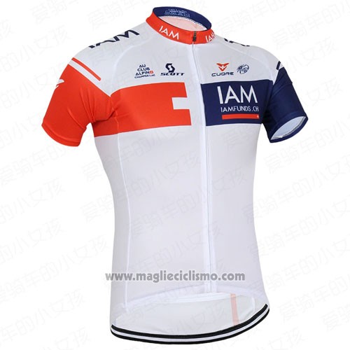 2016 Abbigliamento Ciclismo IAM Rosso e Blu Manica Corta e Salopette