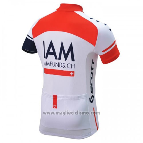 2016 Abbigliamento Ciclismo IAM Rosso e Blu Manica Corta e Salopette