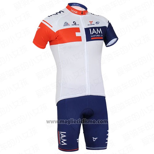 2016 Abbigliamento Ciclismo IAM Rosso e Blu Manica Corta e Salopette