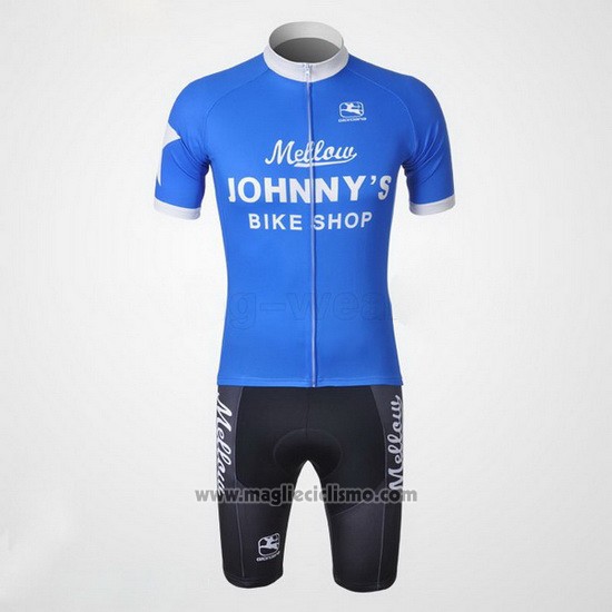 2010 Abbigliamento Ciclismo Johnnys Bianco e Celeste Manica Corta e Salopette
