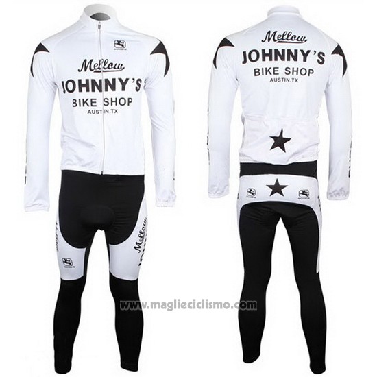 2010 Abbigliamento Ciclismo Johnnys Nero e Bianco Manica Lunga e Salopette