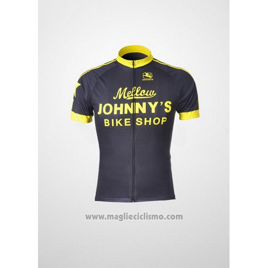 2010 Abbigliamento Ciclismo Johnnys Nero e Giallo Manica Corta e Salopette