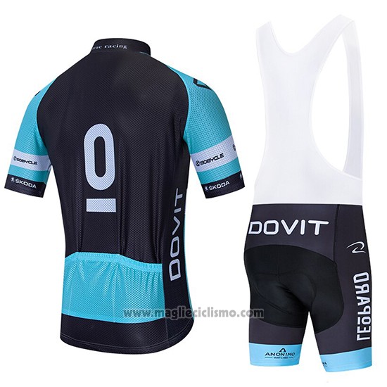 2020 Abbigliamento Ciclismo Leopard Natural Blu Nero Manica Corta e Salopette