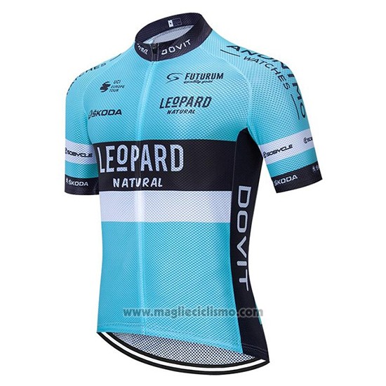 2020 Abbigliamento Ciclismo Leopard Natural Blu Nero Manica Corta e Salopette