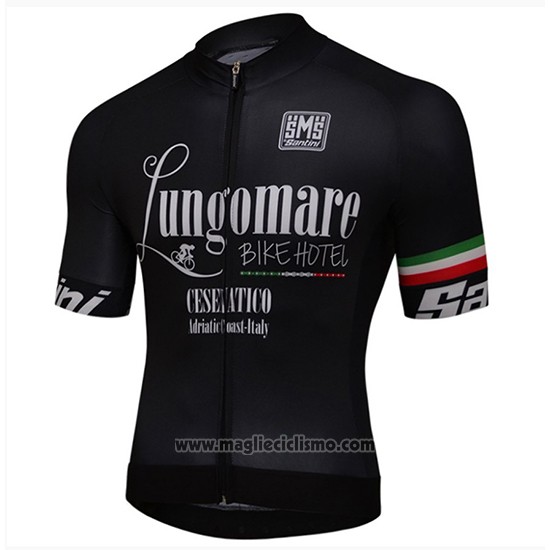 2018 Abbigliamento Ciclismo Lungomare Nero Manica Corta e Salopette