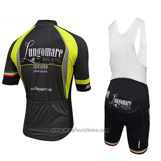 2018 Abbigliamento Ciclismo Lungomare Nero e Giallo Manica Corta e Salopette