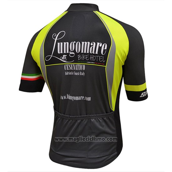 2018 Abbigliamento Ciclismo Lungomare Nero e Giallo Manica Corta e Salopette