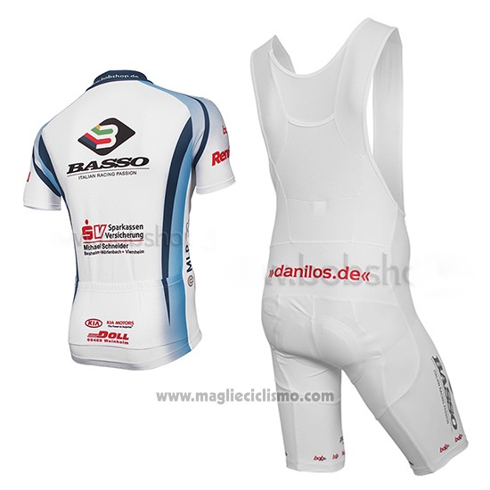 2014 Abbigliamento Ciclismo MLP Team Bergstrasse Bianco Manica Corta e Salopette