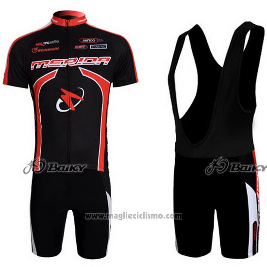 2011 Abbigliamento Ciclismo Merida Nero Manica Corta e Salopette